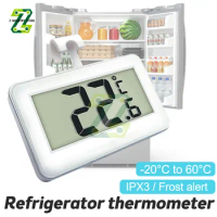 LCD Digital Thermometer Precision Fridge Freezer With Adjustable Stand Magnet Screen Waterproof Refrigerator Thermometer Tool