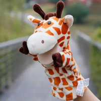 giraffe hand puppet Animal Plush Doll Educational Baby Toys Lion Elephant Bunny Monkey Giraffe Tiger Soft Toy Stuffed Doll