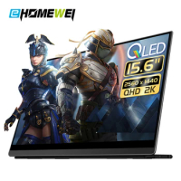 Ehomewei Portable Monitor 2K144Hz 16:9 15.6 Inches QLED Computer Mobile Phone Portable Screen For PS5 XBOX Switch