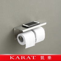 【KARAT凱樂】Moore 雙捲衛生紙架(捲筒紙架/置物平台/304不鏽鋼)