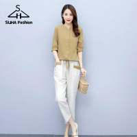 zj▥SUHA Formal Attire For Women Casual Boho Square Pants Challis Square Pants Terno Plus Size For Wo
