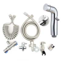 Adjustable Toilet Bidet Sprayer Handheld shower head Set ducha anal Water hose valves kit For WC brush ABS Hand Faucet Bathroom