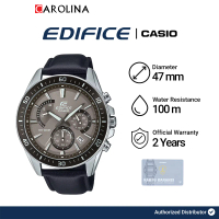 Jam Tangan Pria Casio Edifice EFR-552L-5A Chronograph Black Dial Black Leather Strap  Watches