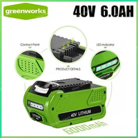 6000mAh GreenWorks 40V Replacement Battery 29462 29472 40V 6.0Ah Tools Lithium ion Rechargeable Battery 22272 20292 22332 G-MAX