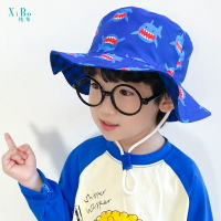 2-10歲兒童春秋帽子薄款男童卡通海洋鯊魚寶寶漁夫帽小孩帽韓版潮