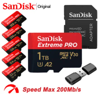 SanDisk Extreme Pro Micro SD 128GB 64GB Card SD/TF Flash Cards 32GB Memory Card 256GB 512GB 400GB with SD Adapter for Camera