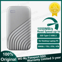 NEW Western Digital WD My Passport SSD Portable External Solid State Drive Silver Sturdy 1TB 2TB for PC Laptop Tablet Smartphone