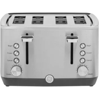 Stainless Steel Toaster,4Slice,Extra Wide Slots for Toasting Bagels,7 Shade Options for the Entire Household to Enjoy,1500 Watts