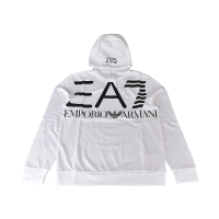 EMPORIO ARMANI EMPORIO ARMANI 大EA7黑字LOGO字母純棉男士連帽T恤(L/XL/白)