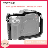 Topcine Camera Cage for Panasonic LUMIX S5 II/S5 IIX with NATO Rail 1/4,3/8 Inch Screw Holes and Cold Shoe Mount