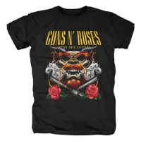 Mens Cotton T Shirt Summer Brand Tshirt Guns N Roses Bullet Logo Black Graphic T-Shirt Brand Tee-shirt Oversized Tops