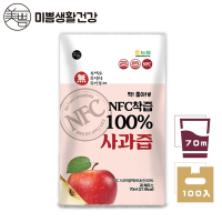 韓國【MIPPEUM美好生活】NFC 100%蘋果汁 70mlx100入箱購超值組 (NFC認證百分百原汁)
