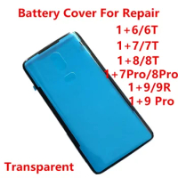 7Pro Housing For Oneplus 9 8 7 Pro 6T 6 One Plus Battery Back Cover Transparent Door Replace Rear Clear Glass Case Adhesive