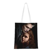 The Twilight Saga Grocery Tote Shopping Bag Women Vampire Fantasy Film Canvas Shopper Shoulder Bags Large Capacity Handbags