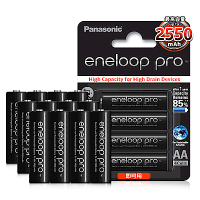 國際牌eneloop PRO 2550mAh低自放3號充電電池BK-3HCCE(12顆)氫鎳電池