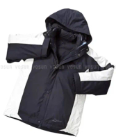 【意都美Litume】 3 in 1 二件式 童防水透氣夾克(內100%水鳥羽絨外套)_ F8010 墨藍/白灰