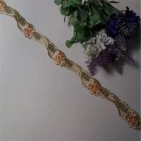 2 yards Mesh Embroidery Strip Lace Trims Ribbon for Sofa Cushion Curtain Trimmings Home Textiles Webbing Sewing Fabric DIY New