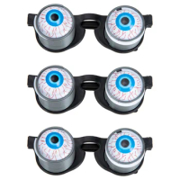 3 Pcs Party Props Halloween Eyeballs Eyeball Prank Bloody Eyeglasses Plastic Bounce Eyewear