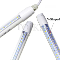 Toika 100pcs 30W 3ft Waterproof 900mm T8 V-shape LED Tube Vapor Tight Light 90cm For Warehouse Car Wash Plant Farm