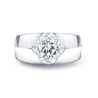 【King Star】買一送一 GIA 一克拉 Dcolor 18K金 天然鑽石男戒 經典龍戒造型 送黑珍珠胸針(3 克拉視覺效果)