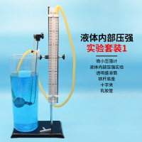 液體內部壓強實驗器微小壓強計液體內部壓強鐵桿底座十字夾乳膠管透明盛液筒初中物理實驗器材教學儀器