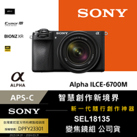 【Sony索尼】APS-C 數位相機 ILCE-6700M A6700 SEL18135 變焦鏡組 (公司貨 保固18+6個月)
