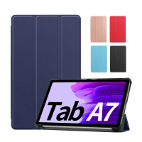 【SYU】Samsung Galaxy Tab A7 Lite 8.7吋三折平板皮套+9H鋼化玻璃貼+指環扣(T220/T225)