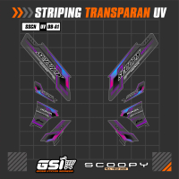 Striping Transparan Scoopy New Prestige 2020 - 2023 Variasi Semifull - Stiker Striping Lis Body Scoo