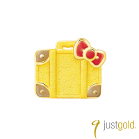 【Just Gold 鎮金店】Hello Kitty 旅行家純金系列 黃金單耳耳環-行李