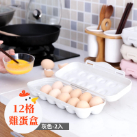 【蛋蛋有個家】12格雞蛋盒-2入(防震 防碰撞 保鮮盒 收納盒 雞蛋托 雞蛋格 雞蛋收納 雞蛋保護)