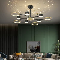 2021年新款客廳主燈ins網紅大廳燈枝型圓環北歐簡約臥室餐廳吊燈