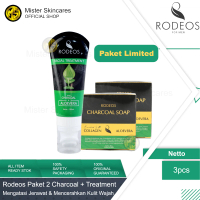 RODEOS 2 Charcoal Soap + Facial Treatment - Paket Sabun Pembersih Wajah Serta Menghilangkan Komedo