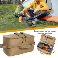 Large Capacity Camping Storage Bag Outdoor Tool Pouch Camping Gas Tank Storage Bag Nature Hike Folding Box Cool Camping Gear