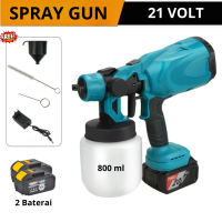 Alat Semprot Cat Kompresor Cat Semprot Baterai Cat Minyak Dan Air 21 volt 800 ML