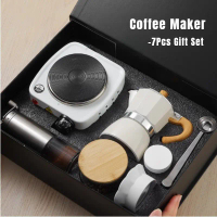 ชุดของขวัญเครื่องชงกาแฟ 7 ชิ้น ,Moka Pot ,เครื่องชงกาแฟทํามือแบบพกพา