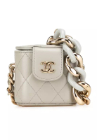 Chanel 二手香奈兒迷你羊皮優雅鏈條化妝箱