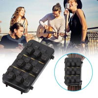 Universal Plastik Pelatih Chord Gitar Pembelajaran Pembantu dengan 18 Butang Alat Latihan Jari Gitar