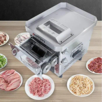 New 220-240V Electric Meat Slicer Commercial Automatic Slicer Multifunctional Stainless Shred Slicer Cutter Meat Meat Grinder