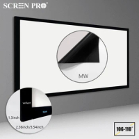 106"-110" Home Theater Wall 16:9 Projection Screen White With Frame For HD 4K Short Throw/Long Throw Projector Screen