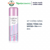Xịt Chống Nắng Nâng Tone Naris Cosmetics Illumi Skin UV Spray SPF50+/PA++++ 80g chống nắng cho tóc, 