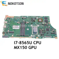 NOKOTION X530FN MAIN BOARD For ASUS VivoBook S15 S530 S530F X530F S5300F X530FA Laptop Motherboard I7-8565U CPU+MX150 DDR4