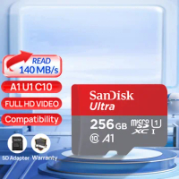 SanDisk Ultra Micro SD Card Memory Card A1 C10 U1 FHD 64G 128G 256G 512G 1TB 140MB/s TF Flash for Camare