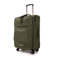 Four wheel trolley luggage decent travel eminent green and light trolley travel bag