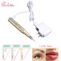 Professional Tattoo Machine Pen For Eyebrows Permanent Makeup With 30pc Tattoo Needles and Tips forever make up Kit Rechargeable