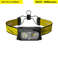 NITECORE NU25 Rechargeable Headlamp 400Lumens Dual beam Equipped with spotlight +floodlight Ultra Lightweight Head Flashlight