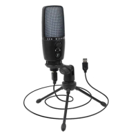 USB Microphone Condenser Microphone With Tripod Rgb Light Used For Streaming Media Broadcasting Video Live Broadcasting