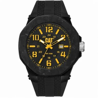 Caterpillar CAT LV.161.21.137 LV.161.27.137 Jam Tangan Pria Carbon Crush Luminous Carbon Bezel Rubbe