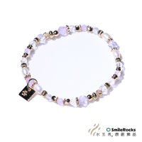 【SmileRocks 石麥】紫羅蘭＆白水晶珍珠手鍊(珠體大小：3-5mm)