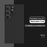 Black Case For Samsung Galaxy S23 S22 S21 S20 FE Note 20 Ultra S10 S9 S8 Plus Lite Camera Protection Phone Silicone Case Cover