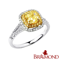 【BRILLMOND】臻藏極致1克拉黃彩鑽戒(Fancy Light Yellow/SI2 18K金台)